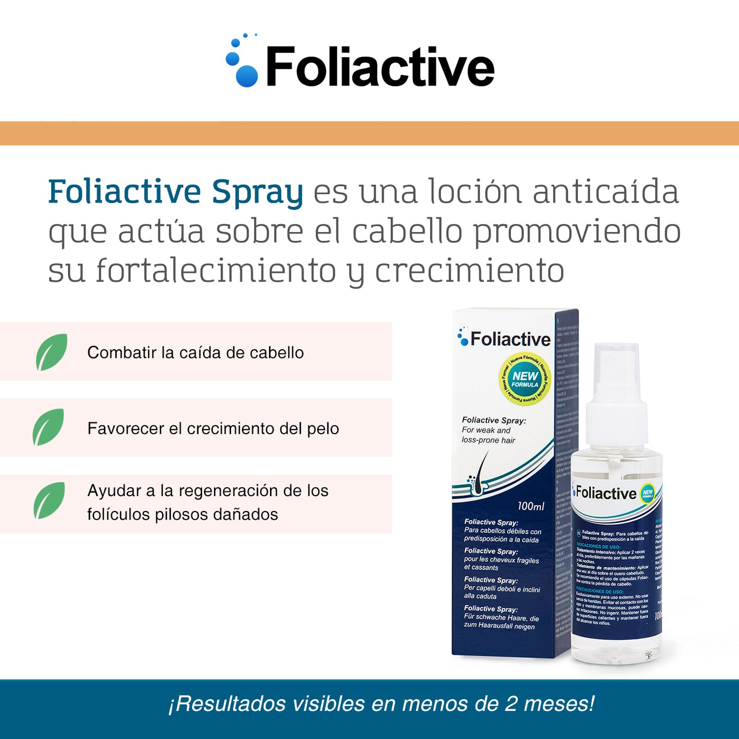 3 Foliactive capsulas y 3 Foliactive Spray para prevenir la caida del cabello - 7