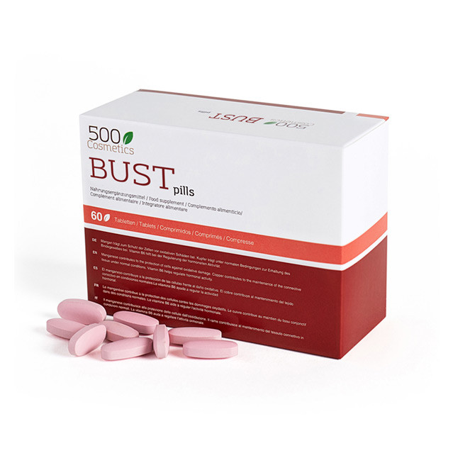 500Cosmetics Bust Pills, Pílulas para reafirmar e aumentar os seios