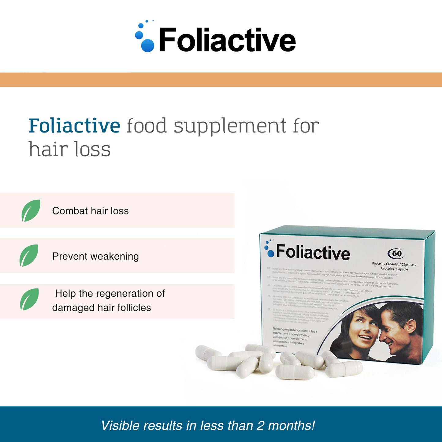 Foliactive Pills, cápsulas anticaída para el cabello