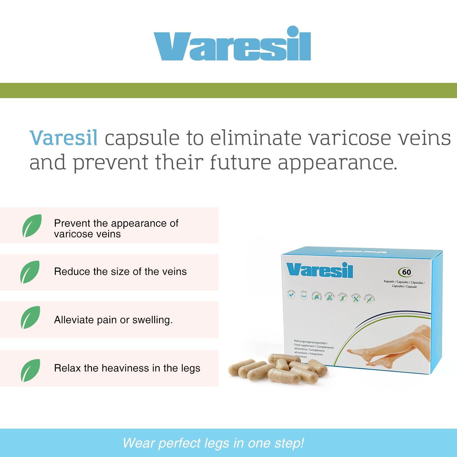 Varesil capsulas y Varesil crema para prevenir y aliviar las varices - 4