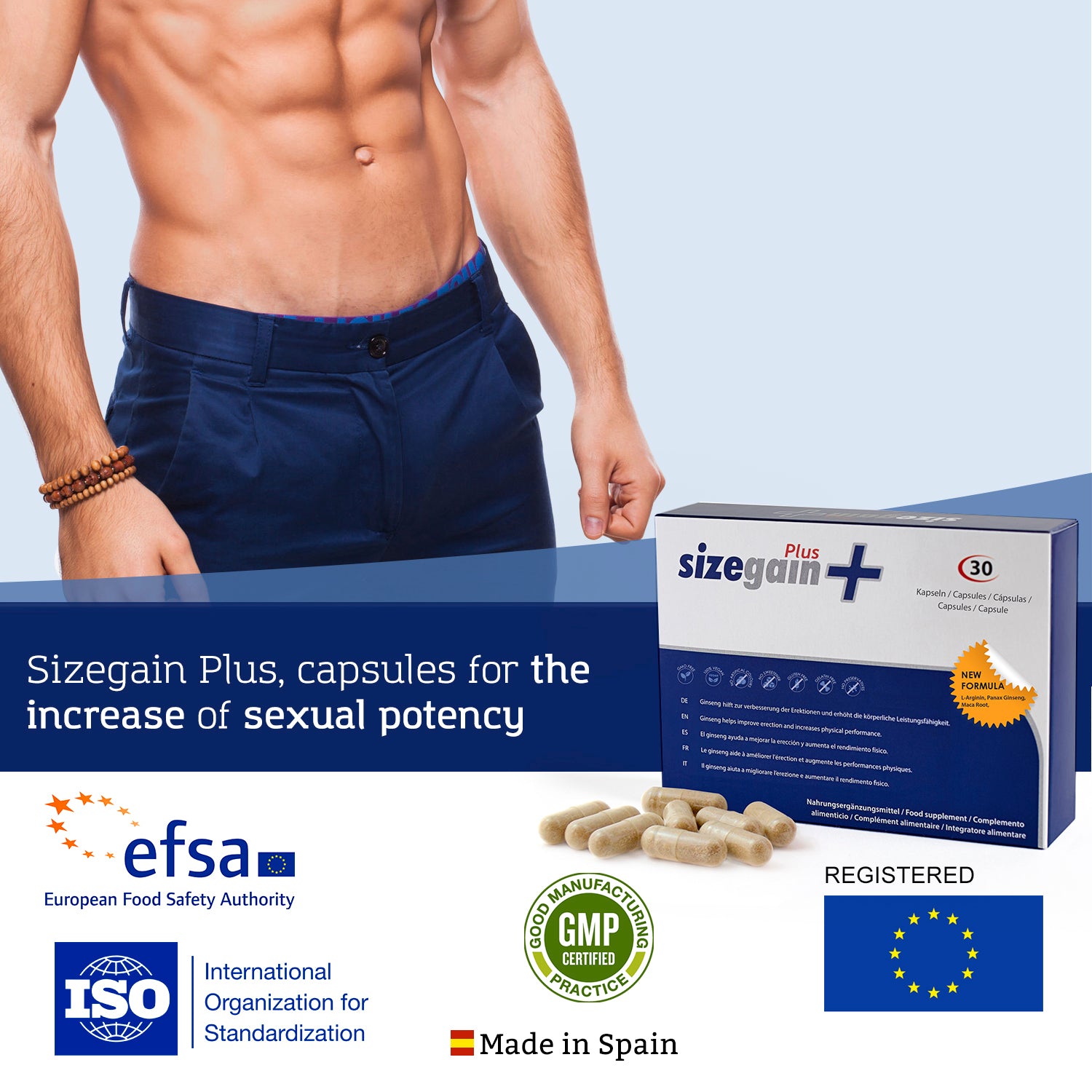 SizeGain Plus: Pastillas para alargar el pene + Provirilia: Gel íntimo masculino efecto frío - 7