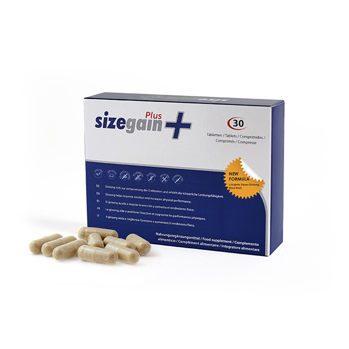 NEW SIZEGAIN PLUS, IMPROVED FORMULA TO INCREASE VIRILITY AND SEXUAL POWER.