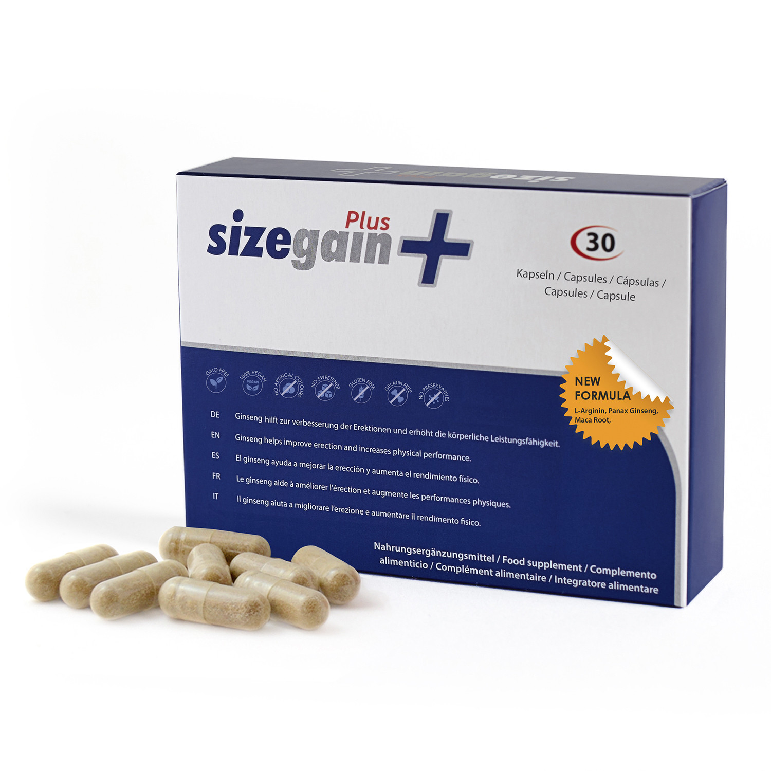 SizeGain Plus, pastillas para alargar el pene